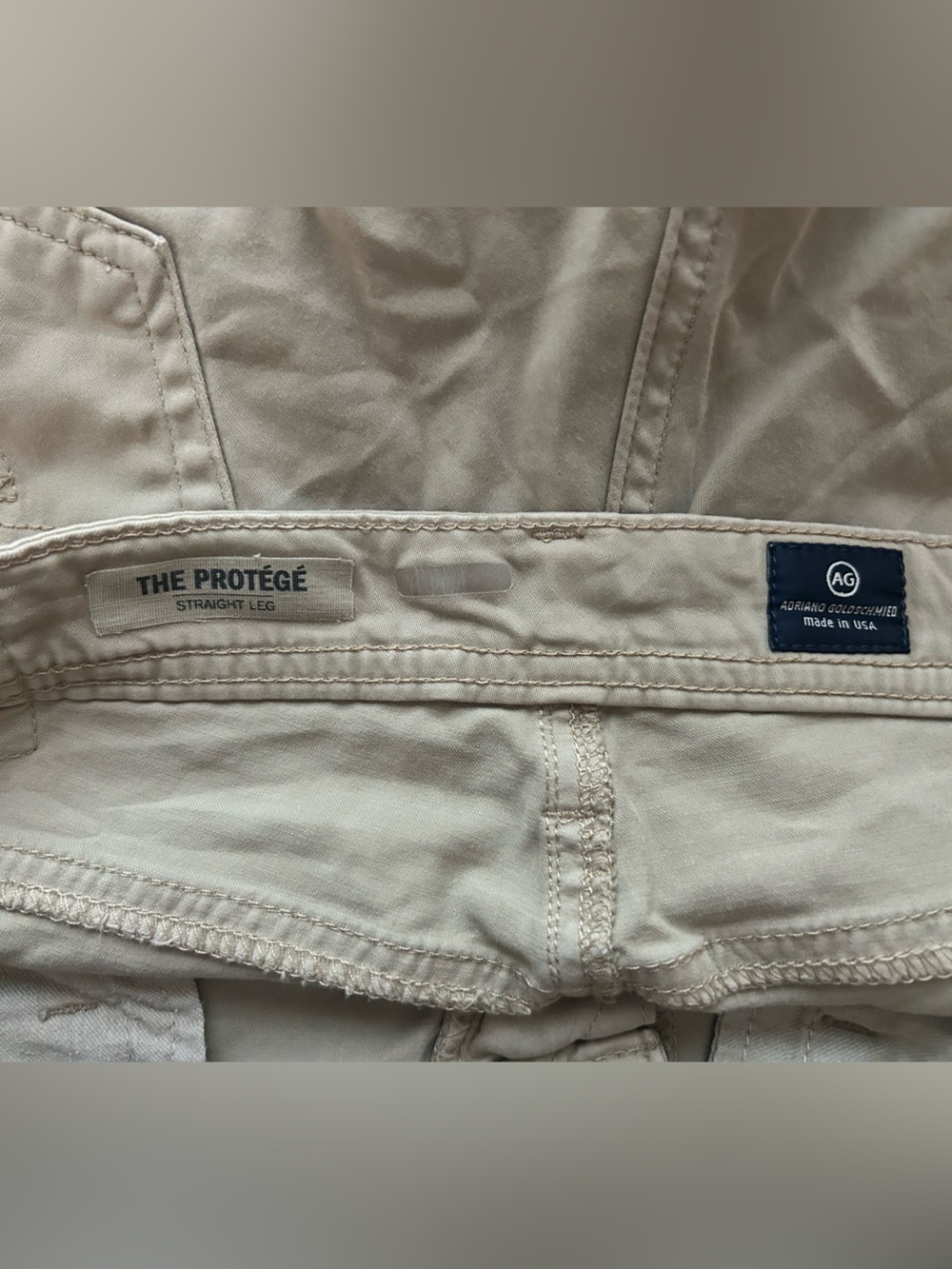 Ag Adriano Goldschmied Protege Straight Leg Men's Chino Pants in Beige - Picture 5 of 7